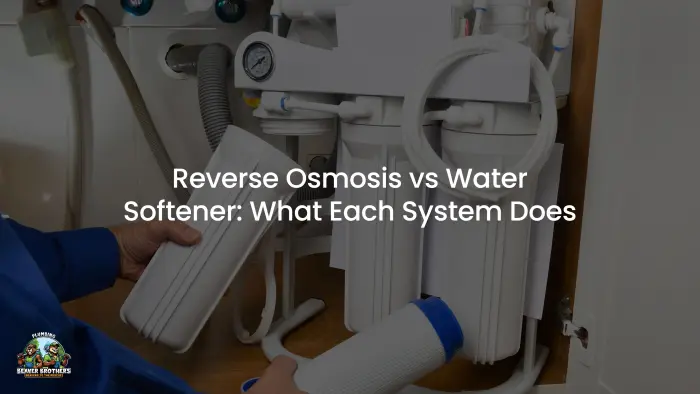 Reverse osmosis filter cartridges, titled Reverse Osmosis vs Water Softener: What Each System Does