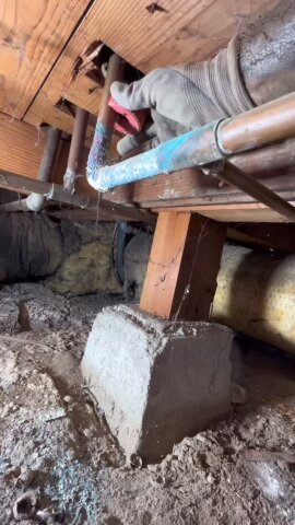 Spot repair on a corroded copper water line!