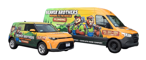 Beaver Brothers Plumbing service van and car